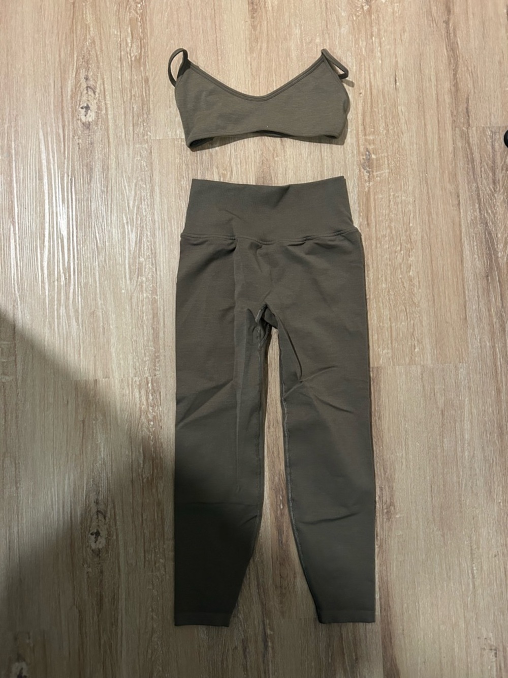 Light brown CSB Seamless Bralette and Leggings Set